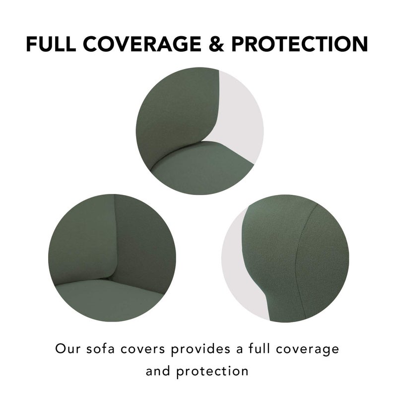 PureFit Super Stretch Sofa Slipcover â€“ Spandex Non Slip Soft Couch Sofa Cover, Washable Furniture Protector with Non Skid Foam and Elastic Bottom for Kids, Pets ï¼ˆOversized Sofa, Grayish Greenï¼‰ - Image 3